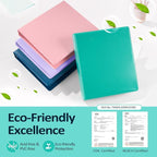 BinderX Extra Durable 3 Ring Binder, Round Rings 1 Inch Binder, Fits 175 Sheets of 8.5x11 Paper, Customizable View Cover with Inside Pockets, Cute 1" Binders, 1 Inch Binders 3 Ring, Navy Blue