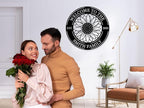 Custom Metal Sunflower Welcome Sign Personalized Sunflower Metal Sign, Welcome to Our Home Round Metal Sign, Personalized Metal Sign Custo