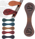 Personalized Magnetic Leather Bookmark, 26 Letters Custom Leather Bookmarks, Handmade, Leather Magnetic Bookmark for Book Lovers Readers Women Kid(Brown，P）