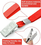 100 Pcs Lanyards for ID Badges and 100 Pcs Clear Name Tag Holders Reusable Lanyard with Clip Plastic ID Card Badge Holder Name Badges for Adults Kids Business School Office Supplies (Red)