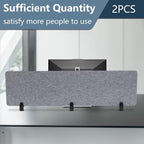 2pcs Privacy Panel, Standing Desk Divider 60"x16" Desktop Office Furniture Partitions, Clamp-On Acoustic Desk Divider Mounted Privacy Panel to Reduce Noise and Visual Distractions (Light Grey)