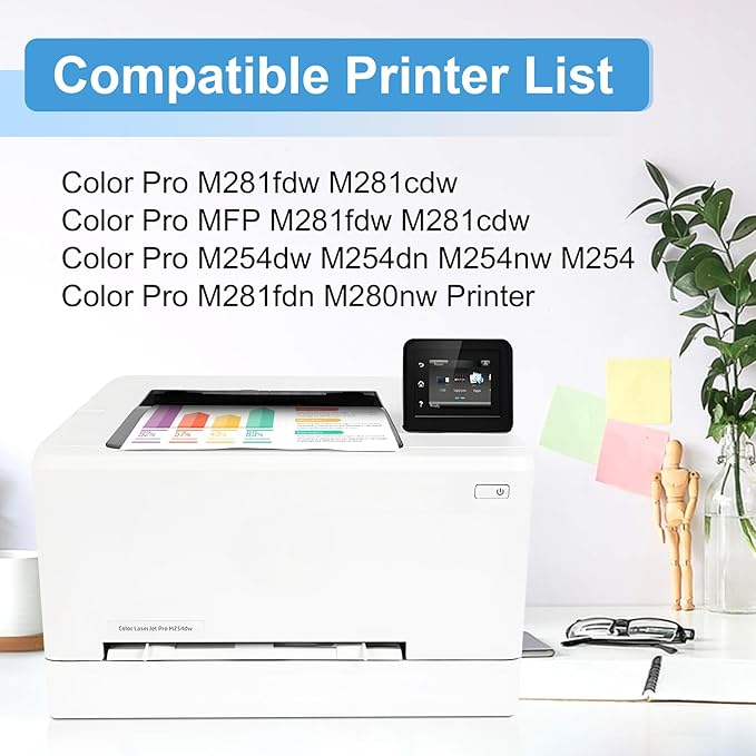 202X Toner Cartridges High Yield 4 Pack Compatible with 202X 202A Toner Cartridges, Works with Color Laser jet Pro MFP M281fdw M281cdw M281fdn M254dw M254dn(Black Cyan Yellow Magenta)