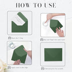 100 Pack Dark Green Envelopes 5x7, Goefun A7 Envelopes for Invitation with Euro Flap, 120GSM, Ideal for Mailing, Wedding, 5.25 x 7.25 in