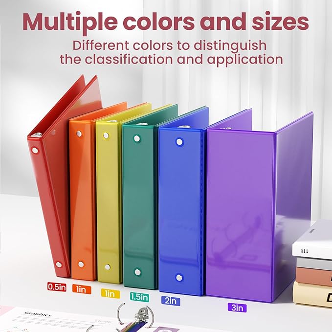 SUNEE 3 Ring Binder 1.5 Inch 1 Pack, Clear View Binder Three Ring PVC-Free (Fit 8.5x11 Inches) for School or Office Supplies, Cobalt Blue