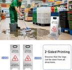 Kerty 4 Pack Stainless Steel Wet Floor Sign, 24 Inch Caution Wet Floor Sign Portable Foldable Bilingual Safety Warning for Hotel Market Restroom Restaurant Office (Silver)
