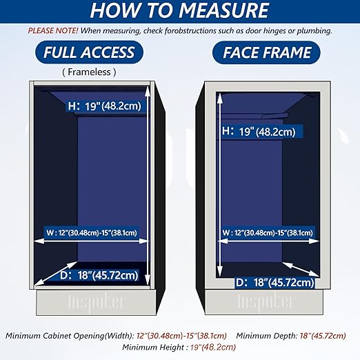 Insputer 8 Gal Pull Out Trash Can Under Cabinet, Heavy Duty Under Sink Garbage Can Kit with Soft-Close Slides for Kitchen, Laundry, Requires Minimum Cabinets Opening 12" W X 18" D