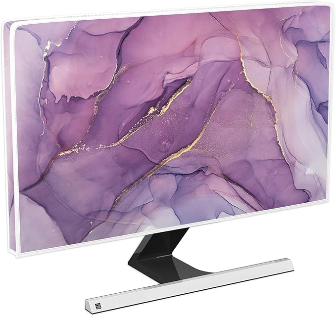 Baocicco Fashion Violet Marble Waterproof TV Dust Cover 70 Inch Anti-Static Dustproof Creative Design TV Screen Cover TV Screen Covers Sleeve Compatible with PC Desktop and TV LED LCD OLED