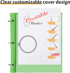360° Pivotable Project Organizer Binder, Upgraded 3 Ring Binder with Colored Tab Dividers with Pockets, Customizable Cover Multi Pocket Folder Binders for Home, School, Office- Purple