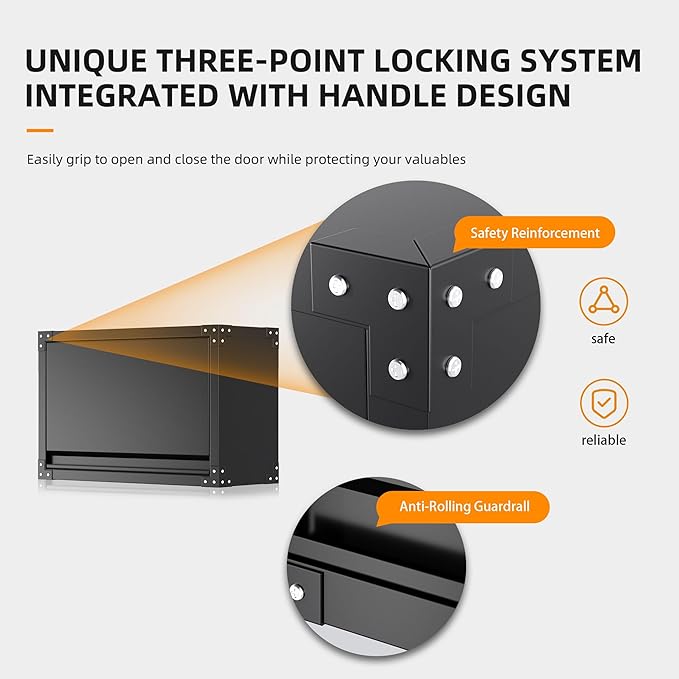 INTERGREAT Metal Wall Cabinet, Wall Cabinets with Lockable Doors and Adjustable Shelves,20" H Cabinets Storage for Garage, Warehouse, Bathroom, Kitchen(Black)