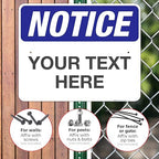 Custom Notice Sign, OSHA Sign, 24x30 Inches, Rust Free .063 Aluminum, Fade Resistant, Indoor/Outdoor Use, Made in USA