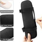 MOSISO Chair Armrest Pads (2 Pack), Memory Foam Home/Office Chair Arm Rest Covers Comfy Computer Gaming Elbow Cushion Removable Washable Elbow Support Forearm Pressure Relief, Black