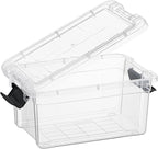 Superio Storage Bins with Lids- 4 Pack, 1.85 Qt Clear Boxes for Organizing, Stackable Plastic Containers- BPA Free, Non-Toxic, Odor Free, Organizer for Home, Office, Dorm