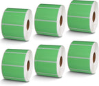 BETCKEY - 2.25" x 1.25" UPC Barcode & Multipurpose Labels Compatible with Zebra & Rollo Label Printer,Premium Adhesive & Perforated[Green, 6 Rolls, 6000 Labels]