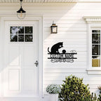 Dyoart Personalized Cat Metal Signs - Custom Funny Cat Metal Sign, Black Cat Metal Wall Art, Metal Cat Wall Decor, Last Name Sign, Cat Gifts for Cat Lovers, Home Decor for Living Room Bedroom