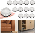 shouwuhho 12 Pack Furniture Risers Adjustable Bed Risers Heavy Duty Lifts Height 1", Square Stackable Bed Risers 1, 2 or 3 Inch for Desk Leg Table Couch Sofa Chair Bed Frame Legs Dorm, White