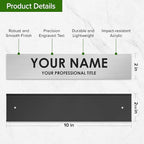 Name Plate for Desk, Personalized Plate, Custom Door Name Plate for Office Doors, Wall, Wall Holder, Laser Engraved, 2" x 10", 18 Color Options, Made in USA by My Sign Center.