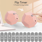 Mini 12 Sided Cube Timer, 11 Preset Times Pomodoro Timer for Enhanced Productivity. Ideal for ADHD Management, Workout, Study & Kitchen Cooking. Easy to Use (Pink)