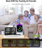 Acer 7-in-1 Wireless Charging Station with LED Clock - 30W Fast Wireless Charger for iPhone 16/15/14/13/12/Pro Max, Apple Watch, AirPods - Bluetooth Auto Time Sync & Night Lights (White)