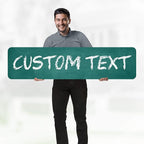 Custom Sign, Custom Street Sign, 11 Font Colors, 13 Font Styles, 4 Hole Options, 22 Sizes, 12x48 Inches, Rust Free DiBound, Fade Resistant, Made in USA by My Sign Center (Chalkboard Green)