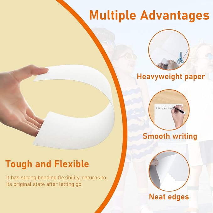 Guakicae 150 Sheets White Cardstock 4 x 6 Scrapbooking Paper, 300gsm/110lb Heavyweight Flat Card Stock Printer Paper for DIY Card Making, Invitations, Greeting Cards, Birthday, Business Cards