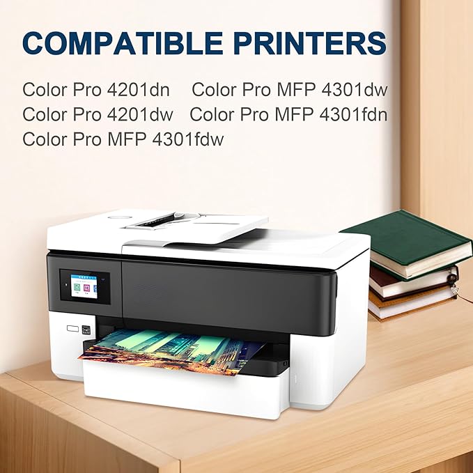 210X Toner Cartridges Set 4 Pack High Yield Replacement for 210X 210A Toner Cartridge, Fitting for Color Pro MFP 4301fdw 4301dn 4301dw, Pro 4201dw 4201dn with Upgraded Chip（Black Cyan Yellow Magenta