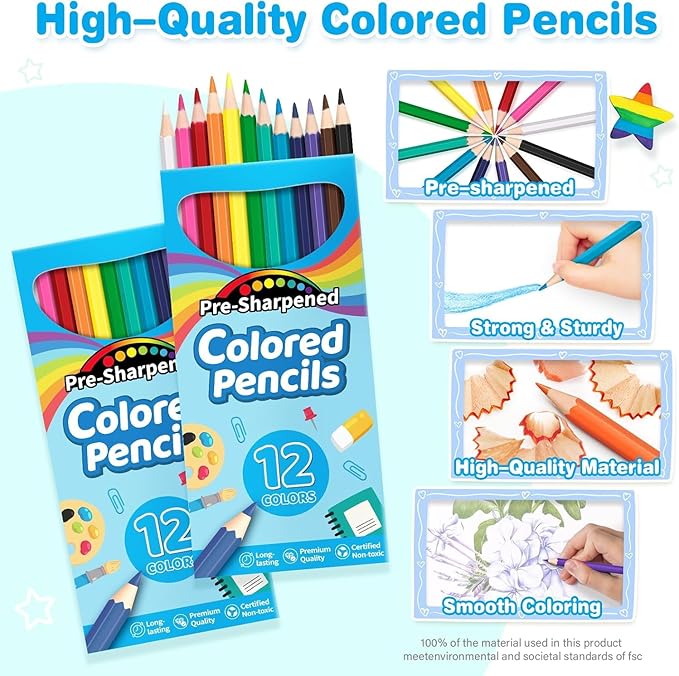 Jumlys 1152 Count Colored Pencils Bulk, 96 Packs Pre-sharpened Coloring Pencils for Kids in 12 Colors, Bulk School Supplies for Teachers, Ideal Back to School Supplies & Classroom Prizes