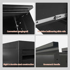 IKIMI 5 Drawer Locking File Cabinet with Wheels,Metal Mobile Filing Cabinets,Black Vertical File Cabinet for Home Office,Heavy Duty Storage Cabinet for A4/Letter/Legal Size File,Assembly Required