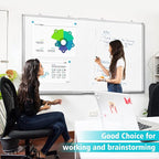 White Board Dry Erase 60x40, Large Magnetic Whiteboard Maxtek Dry Erase Boards for Wall, Aluminum Presentation Wall-Mounted Marker Board with a Long Pen Tray for School, Classroom, Office & Home