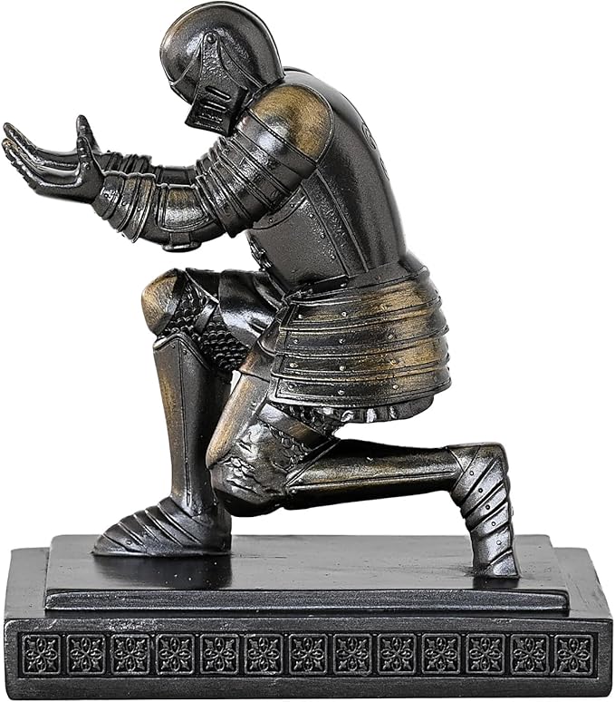 Amoysanli Executive Knight Pen Holder Decorative Resin Pen Holders For Desk Organizer Cool Ornament Gift For Office and Home (Iron)