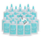 Darice Washable School Glue 4oz - 24-Pack White Liquid Glues for Kids - Extra-Strong for Slime, Arts and Crafts, Back to School Supplies - Glue Bottle with Adjustable Twist Closure