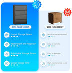 Greenvelly 4 Drawer File Cabinet, Metal Filing Cabinet with Lock, Black Lateral File Cabinet for Home Office, Locking File Cabinet for Letter/Legal/F4/A4 Size Hanging Files, Easy Assembly