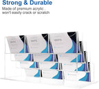 Vevitts Business Acrylic Card Holder Display for Desk, 12 Slots 4 Tiers Multiple-Clear Acrylic Business Card Stand Set, Holds Approximately 600 Cards