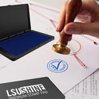 Large Stamp Pad, 6.1 x 3.4 Inch Blue Ink Pad Premium Quality Felt Pad Rubber Stamp Ink Pad for Office, Home
