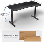 VIVO Electric 63 x 32 in Standing Desk, Memory Height Adjustment, 1B Series, Holds 220 lbs, Black Carbon Fiber Top Black Frame, DESK-KIT-1B1R