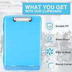 Sooez Clipboard with Storage, High Capacity Nursing Clip Board 8.5 x 11 with Pen Holder & Low Profile Clip, Plastic Clipboards Case Box, Teacher Must Haves School Office Supplies,Letter Size/ A4