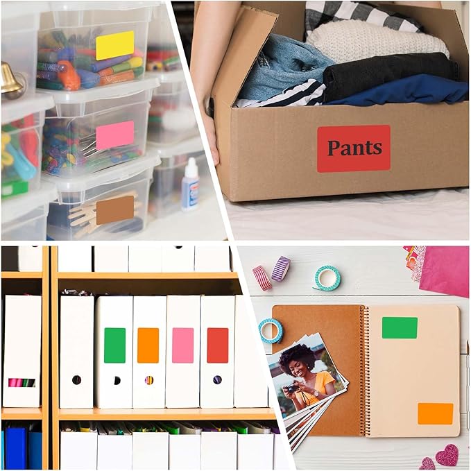 PATIKIL 1000Pcs Colored Coding Labels Stickers, 5x3 Inch Rectangle Inventory Stickers Self Adhesive Tags for Office Business Inventory Management Product Labeling Home Decor, Pink