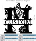 Personalized Custom Letter Name metal Signs,Custom Black Letter Monogram Wall Art Decor,Metal Signs Plaques Outdoor wall Decorative Signage (H)