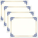 Empire Blue, Gold & White Parchment Certificate Papers - Pack of 100, Laser & Inkjet Printer Compatible, for Office, Business Awards, Graduation, School Diplomas, 8-1/2" x 11" on 60 lb. Text Stock