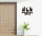Personalized Metal Deer Address Signs for Outdoor, Custom House Number Sign, House Numbers for Outside,Address Numbers for Houses