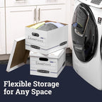 Bankers Box 12-Pack Basic Duty File Storage Boxes with Lids, Letter/Legal, STOR/FILE, (00703)