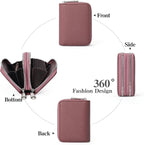 GOIACII Small Genuine Leather Wallet for Women, RFID Blocking Credit Card Holder Wallet