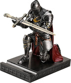 Amoysanli Medieval Armored Warrior Wearing Outerwear, Mobile Phone Stand Knight Pen Holder Desk Organizers, Resin Bookends Paperweight with a Letter Opener for Desk (Iron)