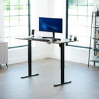 VIVO Electric 63 x 32 in Standing Desk, Memory Height Adjustment, 1B Series, Holds 220 lbs, Dark Walnut Top Black Frame, DESK-KIT-1B1D