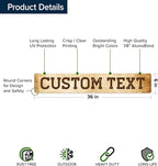 Custom Sign, Custom Street Sign, 11 Font Colors, 13 Font Styles, 4 Hole Options, 22 Sizes, 6x36 Inches, Rust Free DiBound, Fade Resistant, Made in USA by My Sign Center (Vintage)