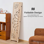66.9Inch Wooden Room Partition - 3 Panels Boho-Styled Space Room Divider for Home/Office, Headboard & Yoga/Photo/Video Call Backdrop (Natural)