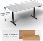 VIVO Electric 71 x 36 in Standing Desk, Memory Height Adjustment, 1B Series, Holds 220 lbs, Dark Gray Top Black Frame, DESK-KIT-1B7G-36