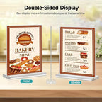 Yeahjiae 3 Pack T-Shaped Acrylic Sign Holder 8.5 x 11, Double Sided Clear Stand for Letter Size Paper, Essential Office Supplies for Menu, Tabletop, Counter & Wall Display, Garage Sale & Picture Frame for Office, Restaurant, Store, Home