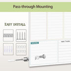Glass Weekly Dry Erase Board for Wall 16"X 12",Colorful Weekly Calendar Whiteboard,to Do List Weekly Planner Whiteboard,Frameless Mounting,for Memo, School, Home, Office, Kitchen UV3040