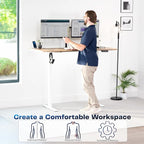VIVO Electric 63 x 32 in Standing Desk, Memory Height Adjustment, 1B Series, Holds 220 lbs, Reclaimed Wood Top White Frame, DESK-KIT-1W1P