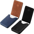 Outus 2 Pieces Business Card Holder, PU Leather Business Card Case Pocket Wallet with Magnetic Shut for Christmas Gift Men Women(Black, Blue,Classic)